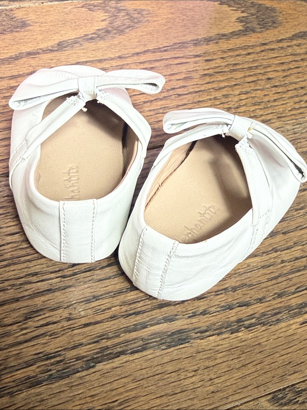 Elephantito Cream Bow Slip-On Baby Shoes size 3 baby walker NWOT - Picture 5 of 11